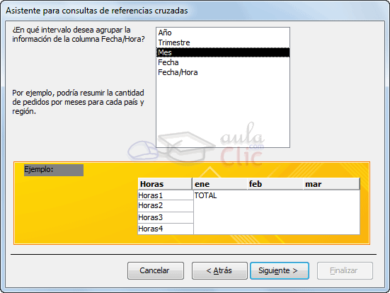 Ventana Asistente Ref cruzadas - Elegir intervalo de agrupaci&oacute;n para la fecha