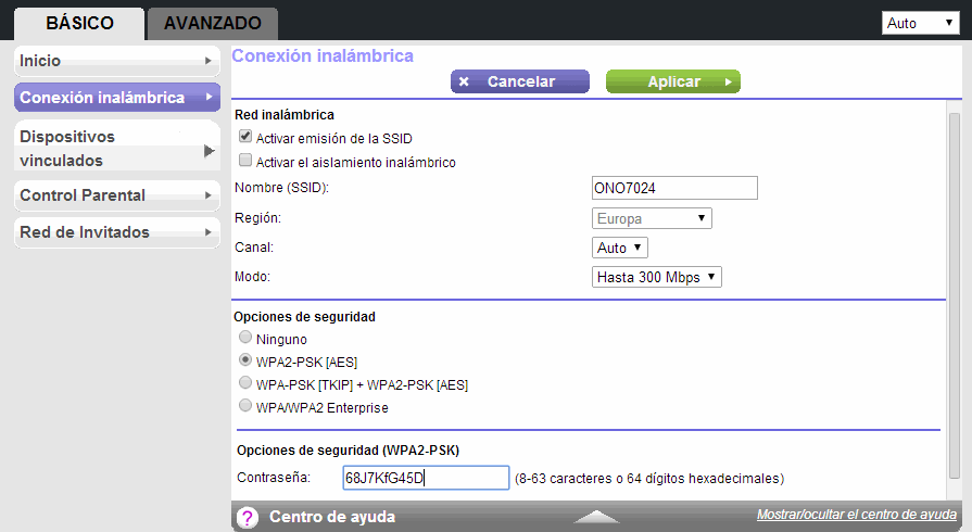 cinfiguraci&oacute;n wifi ssid