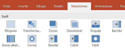 Transici&oacute;n tranformaci&oacute;n en PowerPoint