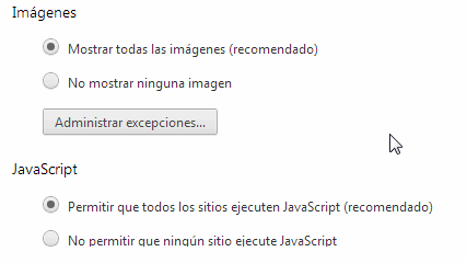 configurar imágenes