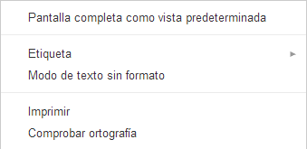 Mas opciones Gmail