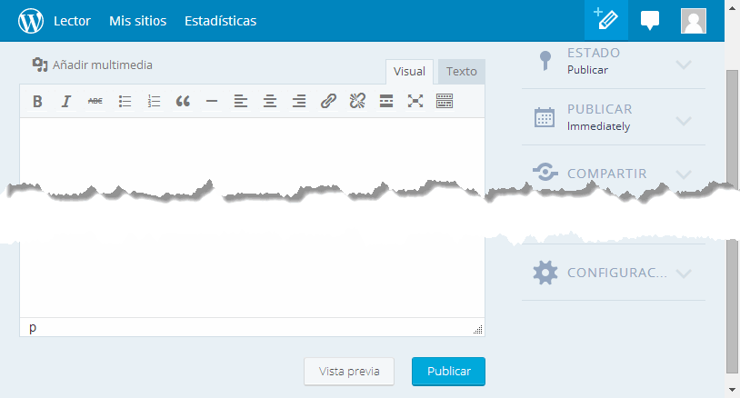 Interfaz de WordPress